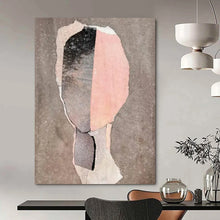 Load image into Gallery viewer, Mixed - Media Abstract Head Art, Muted - Toned Textured Collage for Modern Office &amp; Calming Waiting Room LargeART2226
