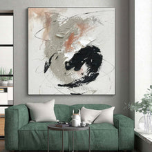 Load image into Gallery viewer, Light Gray Textured Abstract Painting, Healing SPA Rest Areas &amp; Reading Nook Quiet Walls LargeART0809
