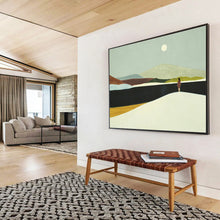 Load image into Gallery viewer, Minimalist Landscape Painting on Canvas - “Moonlit Contemplation” DKH739
