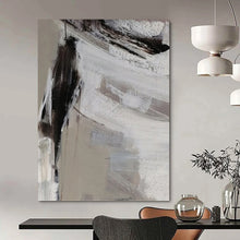 Load image into Gallery viewer, “Minimalist Textured Abstract” - Grey, White, Black Abstract Art on Canvas DKH1304
