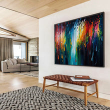 Load image into Gallery viewer, Rainy Abstract “Color Droplets” Painting on Canvas, Dynamic Weather Art DKH867
