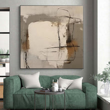 Load image into Gallery viewer, Gray - White Abstract with Lines Acrylic Art - Great for Art Studio &amp; Contemporary Home Decor LargeART0541
