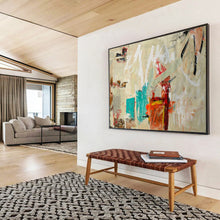 Load image into Gallery viewer, “Neutral and Colorful Abstract Fusion” - Minimalist - Inspired Abstract Acrylic, Ideal for Modern Bedroom and Study DLZ238
