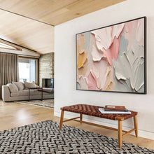 Load image into Gallery viewer, 3D Textured Floral Abstract Painting on Canvas - “Pastel Petals” DKH667
