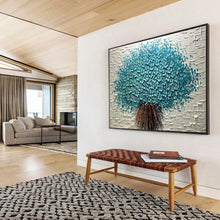 Load image into Gallery viewer, “Blue Blossom Tree” - Textured Abstract Acrylic of a Floral Tree, Suits Bedroom and Conservatory DLZ213
