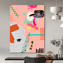 Load image into Gallery viewer, Playful Pink Abstract Mosaic, Ideal for Girly Teen Bedroom &amp; Quirky Boutique LargeART2006
