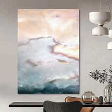 Load image into Gallery viewer, “Cloud Drift” - Blush, white, soft blue, with hints of gold, like sunrise clouds DTP165
