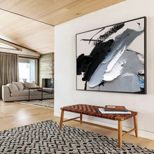 Load image into Gallery viewer, Bold Black and White Abstract Painting for Industrial Loft &amp; Monochrome Gallery DKH310
