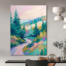 Load image into Gallery viewer, Pastel Forest Path Abstract Landscape, Perfect for Cozy Bedroom &amp; Nature - Themed Office LargeART2014
