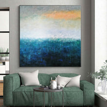 Load image into Gallery viewer, Massive Blue - Orange Abstract Horizon Acrylic for Beach House Living Room &amp; Relaxing Spa LargeART0346
