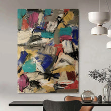 Load image into Gallery viewer, “Color Collision: Vibrant Abstract” Abstract Painting on Canvas, Creative Studio Decor DKH1039
