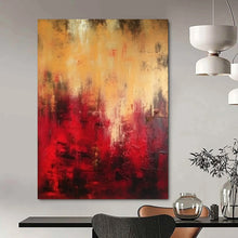 Load image into Gallery viewer, “Crimson Heatwave” – Red, Orange &amp; Black Abstract Acrylic with Fiery Textures DTP073
