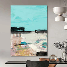 Load image into Gallery viewer, Abstract Coastal Daydream – Turquoise, Pink, and Purple Seaside - Inspired Abstract DTP197
