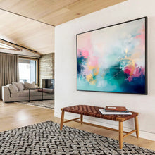 Load image into Gallery viewer, Pastel - Toned Abstract Painting with Delicate Lines DKH472
