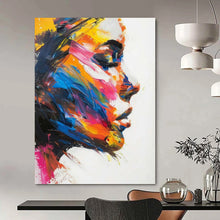 Load image into Gallery viewer, Expressionist Abstract Portrait, Vibrant Color - Splash Painting for Creative Studio &amp; Bold Living Room LargeART2243
