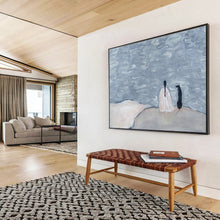 Load image into Gallery viewer, Serene Figure And Dog By The Water Abstract Painting On Canvas DKH423
