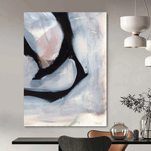Load image into Gallery viewer, Monochrome Swirls in Gray – Abstract Oil Painting with Dynamic Textures DTP228
