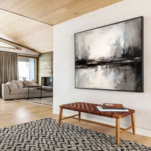 Load image into Gallery viewer, Monochrome Moody Landscape Abstract Painting On Canvas DKH342
