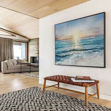 Load image into Gallery viewer, “Sunset Over Ocean” - Realistic - Inspired Abstract Acrylic, Great for Beach House and Bedroom DLZ258
