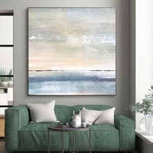 Load image into Gallery viewer, Serene Sea and Sky Abstract Acrylic Art - Perfect for Beach House &amp; Meditation Room LargeART0547
