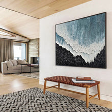 Load image into Gallery viewer, “Textured Wave” - Abstract Acrylic with Ocean Wave Motif, Good for Bathroom and Hallway DLZ207
