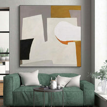 Load image into Gallery viewer, Gray, White, and Brown Geometric Shapes Acrylic Art - Suited for Contemporary Bedroom &amp; Art - focused Study LargeART0655
