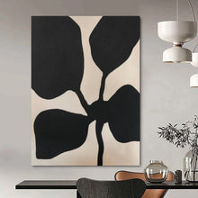 Load image into Gallery viewer, Black - Beige Flower - Shaped Abstract Acrylic Art, Fit for Bedroom Night Area &amp; Cozy Lounge LargeART0993
