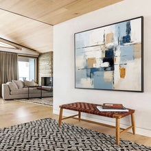 Load image into Gallery viewer, Soft Blue and Beige Geometric Abstraction Abstract acrylic painting DLZ092
