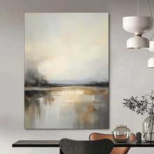 Load image into Gallery viewer, Gray &amp; Gold Abstract Reflection Art, Ideal for Luxe Bedroom &amp; Inspirational Office LargeART2091
