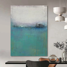 Load image into Gallery viewer, “Misty Blue Horizons” - Blue, Grey Abstract Landscape on Canvas DKH1220
