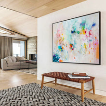 Load image into Gallery viewer, Light &amp; Colorful Abstract Swirls - Airy Living Room Art LargeART1501
