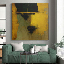 Load image into Gallery viewer, Large - Scale Golden and Green Abstract - Ideal for Luxury Hotel Lobby &amp; Upscale Dining Room LargeART0754
