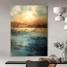 Load image into Gallery viewer, Sunset Horizon Abstract Acrylic Art, Fit for Dining Area &amp; Coastal Home LargeART1028

