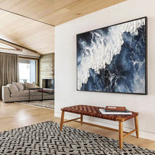 Load image into Gallery viewer, “Dynamic Ocean Waves” - Impasto - Style Abstract Acrylic, Suits Coastal Living Room and Fitness Studio DLZ250
