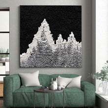 Load image into Gallery viewer, Hand - painted Generous - sized Black and White Textured Peaks Acrylic Art for Minimalist Studies LargeART0020
