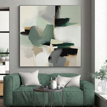 Load image into Gallery viewer, Large Soft Green and Gray Abstract - Great for Bohemian Café &amp; Nature - Loving Office LargeART0746
