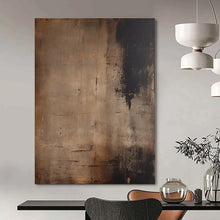 Load image into Gallery viewer, Dark Brown - Black Abstract Painting, Perfect for Industrial - Chic Loft &amp; Moody Home Library LargeART1361
