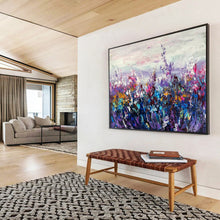 Load image into Gallery viewer, Purple &amp; Colorful Meadow Abstract - Dreamy Living Room or Bedroom Art LargeART1531
