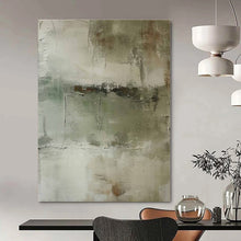 Load image into Gallery viewer, Muted Green - Gray Abstract Painting, Ideal for Serene Bedroom &amp; Minimalist Office LargeART1357

