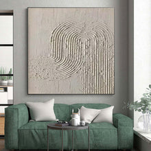 Load image into Gallery viewer, Textured White Curved Lines Acrylic Art - Great for Scandinavian - inspired Nursery &amp; Zen Meditation Space LargeART0596
