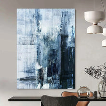 Load image into Gallery viewer, Blue - Gray Textured Abstract Painting - Ideal for Loft &amp; Office Decor LargeART2343
