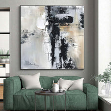 Load image into Gallery viewer, Oversized Gray - Black Abstract Art for Minimalist Study &amp; Modern Living Room LargeART0501
