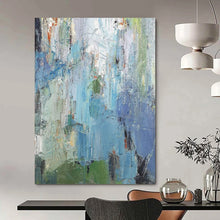 Load image into Gallery viewer, Textured Abstract Art, Cool Color Palette for Relaxing Reading Nook &amp; Coastal Home Office LargeART2262
