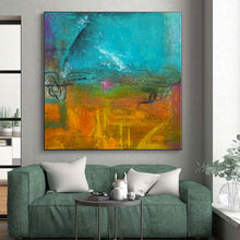 Load image into Gallery viewer, Hand - painted Large - sized Vibrant Color Field Abstract Acrylic Art for Lively Lounges LargeART0059
