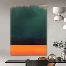 Load image into Gallery viewer, Green - Orange Divide Abstract Canvas Painting, Ideal for Modern Dining Room &amp; Art - Centric Hallway LargeART1188

