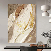 Load image into Gallery viewer, “Neutral Tones with Gold Accents” - Luxe Abstract Art on Canvas DKH1477
