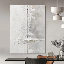 Load image into Gallery viewer, “White Textured Wall” – White &amp; Gray Abstract Acrylic with Rough Textures DTP066
