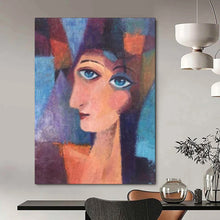 Load image into Gallery viewer, Colorful Cubist Portrait Abstract Painting, Perfect for Art - Lover’s Bedroom &amp; Bohemian Living Room LargeART1997
