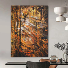 Load image into Gallery viewer, Autumn Forest Abstraction Art for Rustic Cabin &amp; Nature - Themed Restaurant LargeART0921
