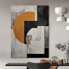Load image into Gallery viewer, Interlocking Geometric Forms Abstract Canvas Painting, Great for Contemporary Gallery &amp; Design - Focused Studio LargeART1207
